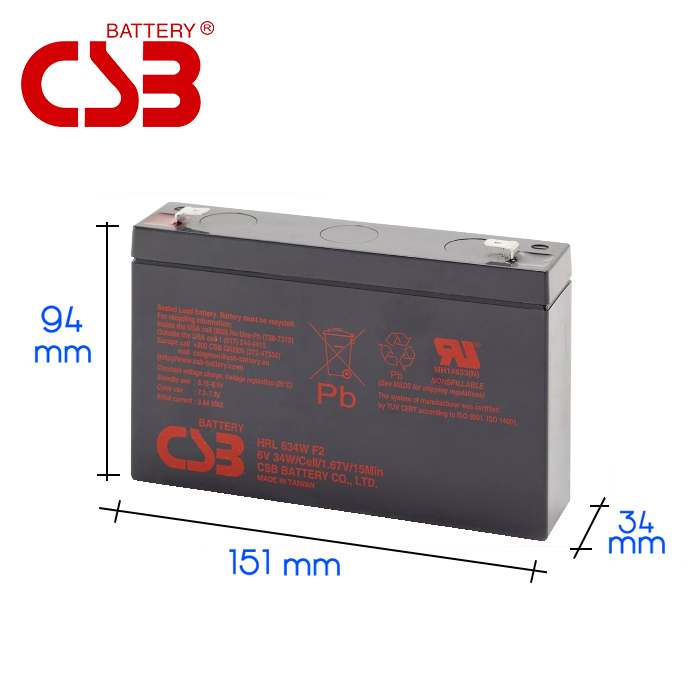 Batteria CSB HRL634W 6V