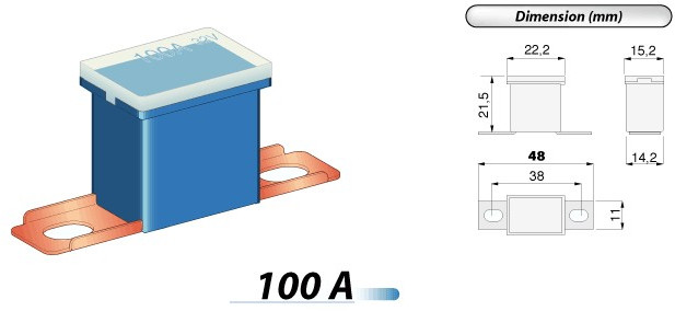 Fusibile PAL 4100 100A BLU - Clicca l'immagine per chiudere