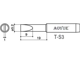 *DISCONTINUATO Punta per saldatore Aoyue T-S3 - Click Image to Close