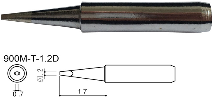 Punta per saldatore T-1.2D NERA - Clicca l'immagine per chiudere