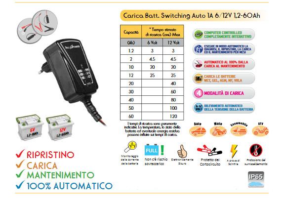 *DISCONTINUATO CX-3 1A 6/12V 1,2-60Ah