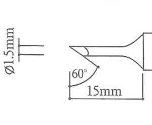 Punta per saldatore Aoyue T-1.5CF Punta per saldatore Aoyue T-1.5CF