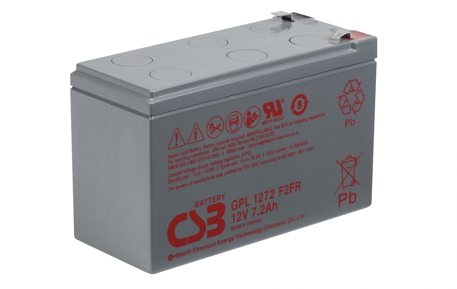 Batteria CSB GPL1272F2 12V 7,2Ah - Click Image to Close