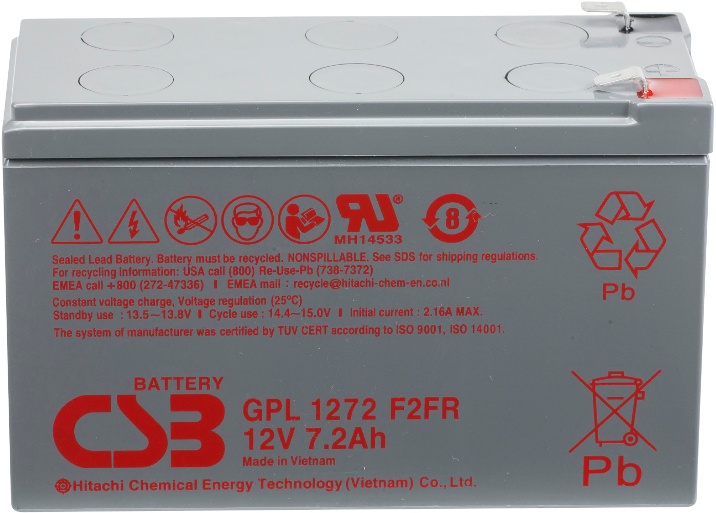 Batteria CSB GPL1272F2 12V 7,2Ah