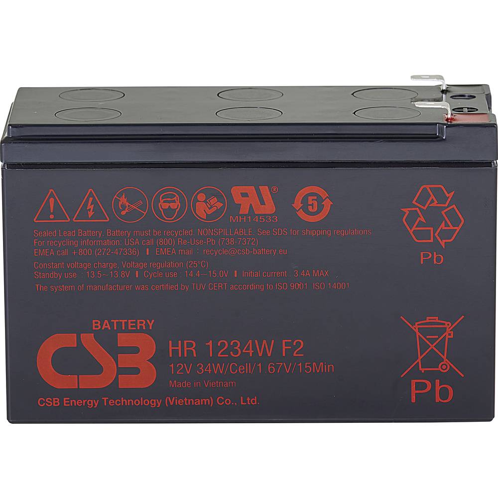 Batteria CSB HR1234W 12V 9Ah - Clicca l'immagine per chiudere