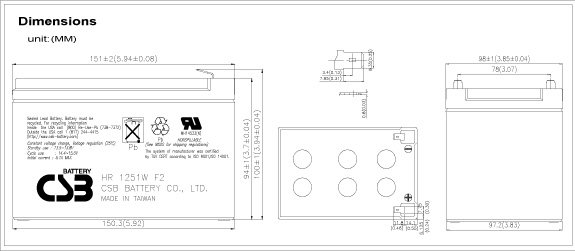 Batteria CSB HR1251W 12V - Click Image to Close