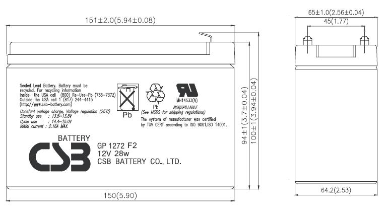 Batteria CSB GP1272F2 7,2Ah