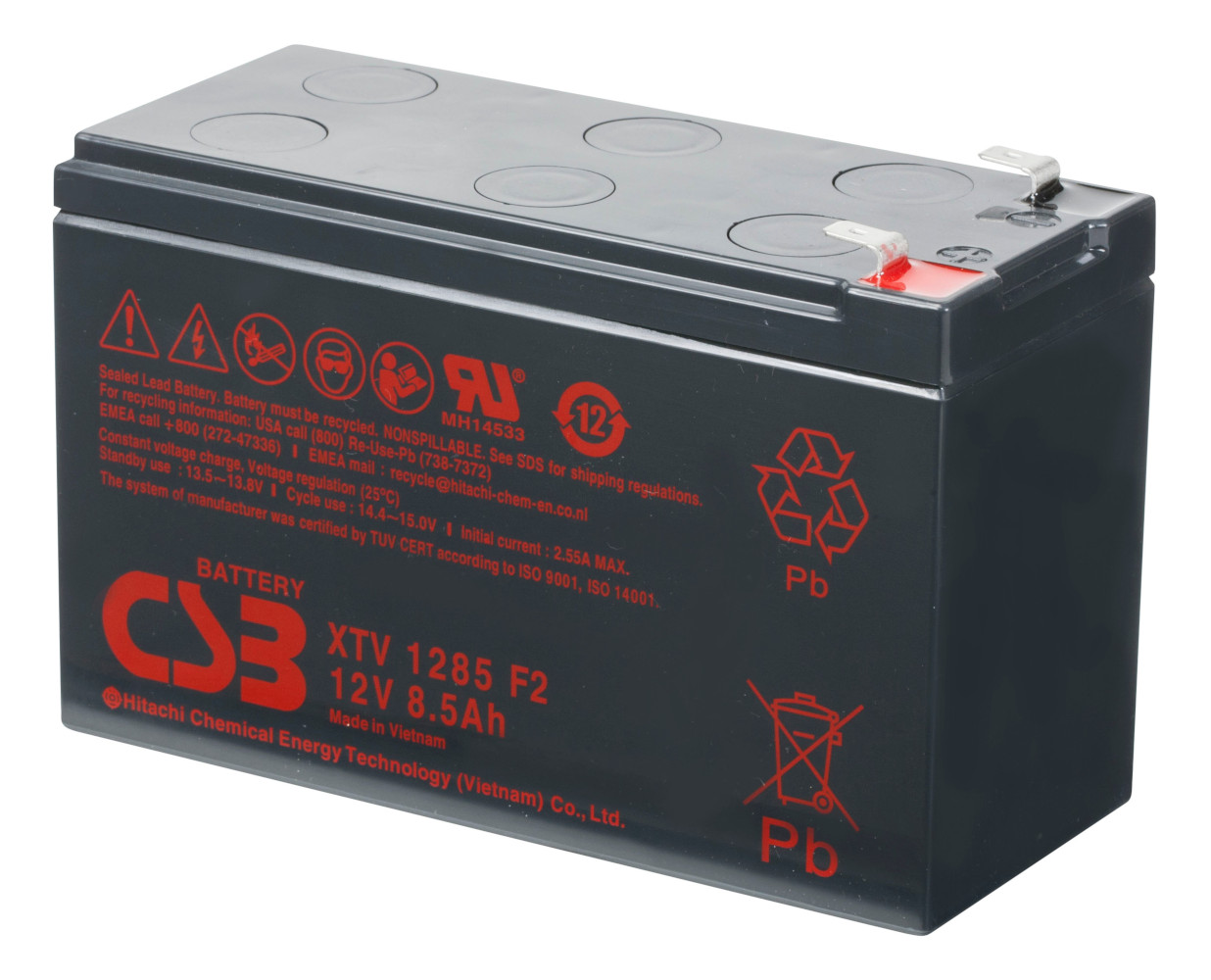 Batteria CSB XTV1285 12V 8.5Ah - Clicca l'immagine per chiudere