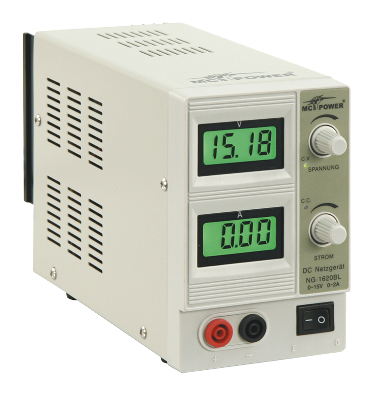 McPower NG-1620BL regolabile 0-15V 0-2A LCD-Displays