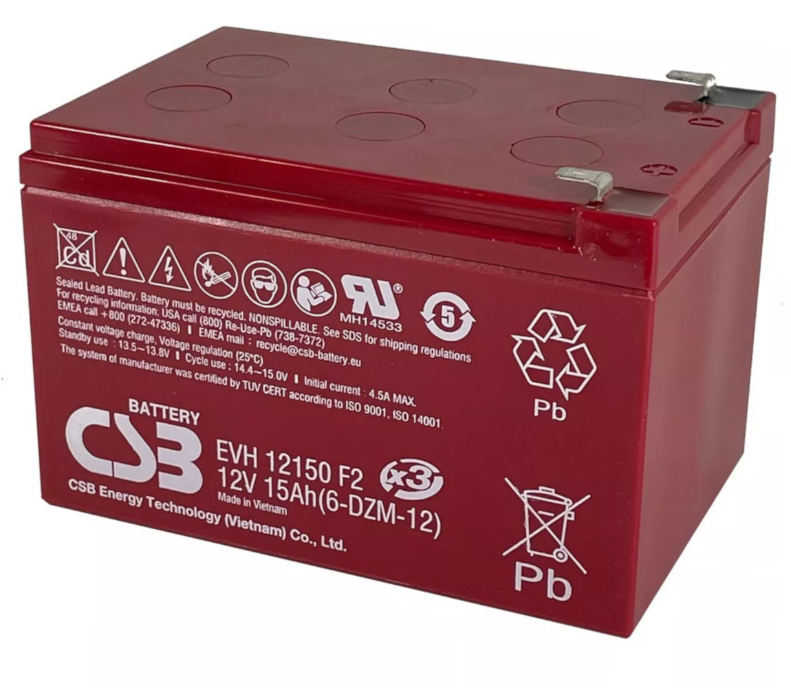 Batteria CSB EVH12150 12V 15Ah CICLICA - Click Image to Close