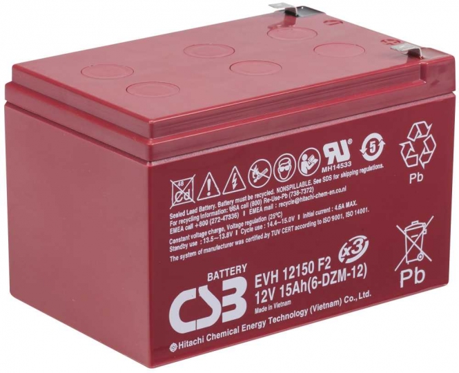 Batteria CSB EVH12150 12V 15Ah CICLICA - Click Image to Close