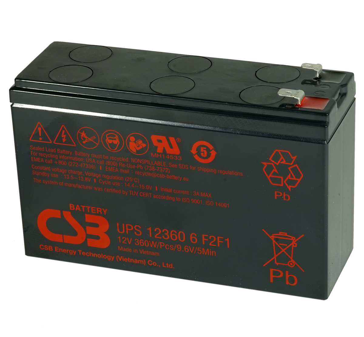 Batteria CSB UPS12360 6 12V - Clicca l'immagine per chiudere