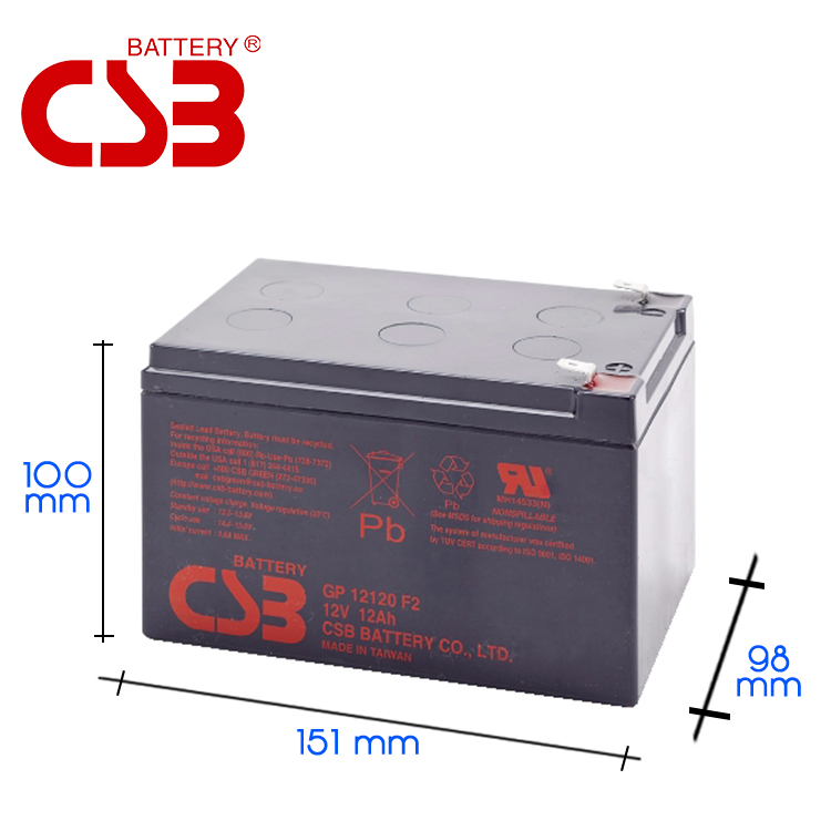 Batteria CSB GP12120 CSB 12Ah - Clicca l'immagine per chiudere