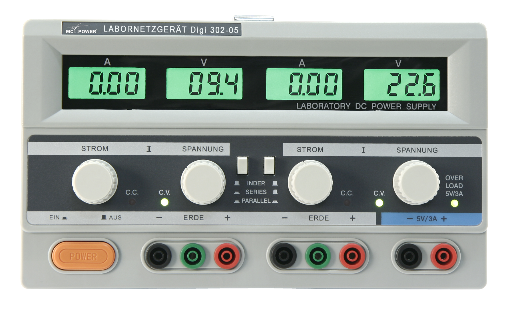 Alimentatore Digi 302-05 2x0-30V 0-5A + 1x5V/3A - Clicca l'immagine per chiudere