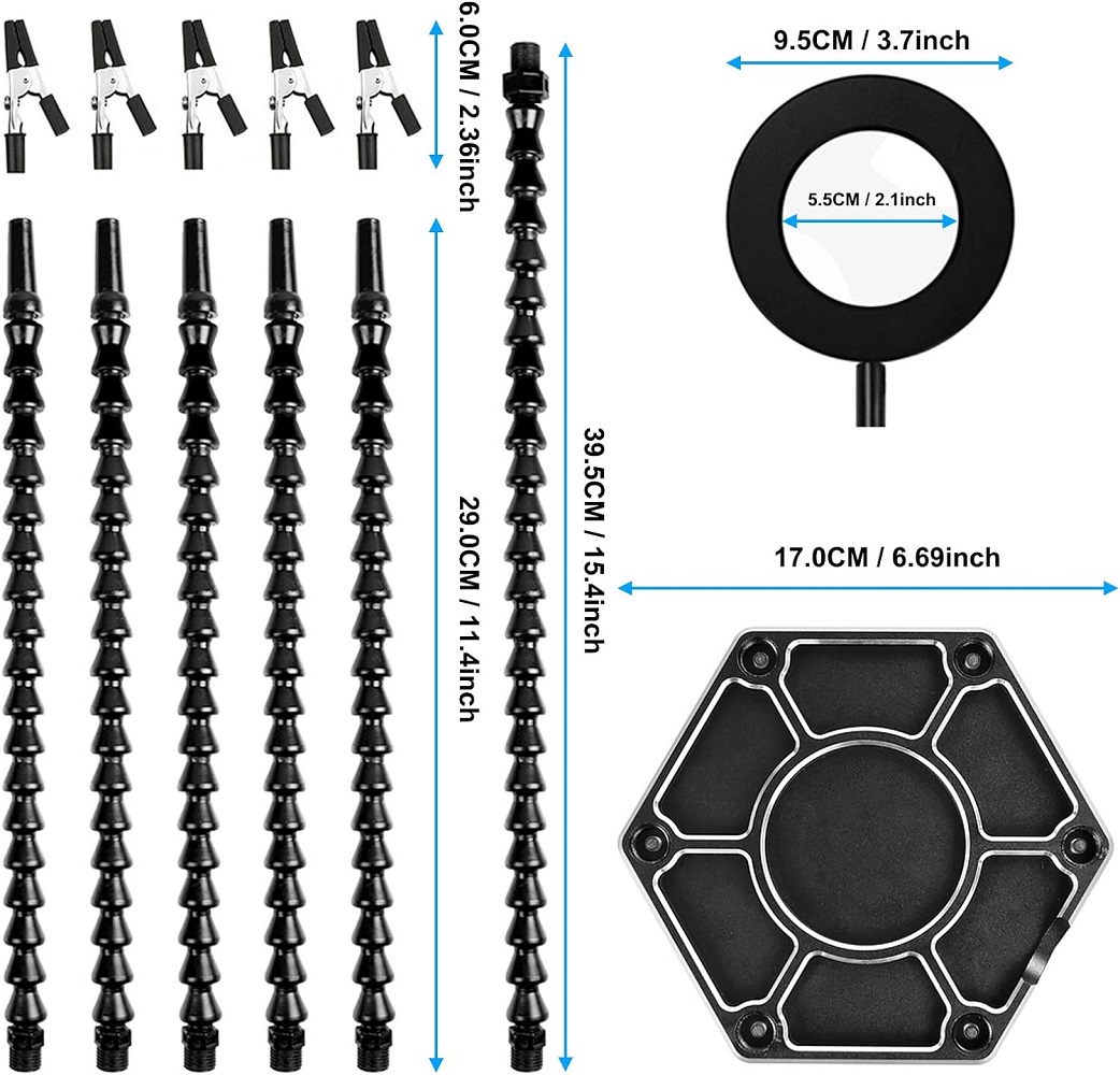 Aiutante HM-6 a 6 bracci lampada d'ingrandimento a LED molto fle