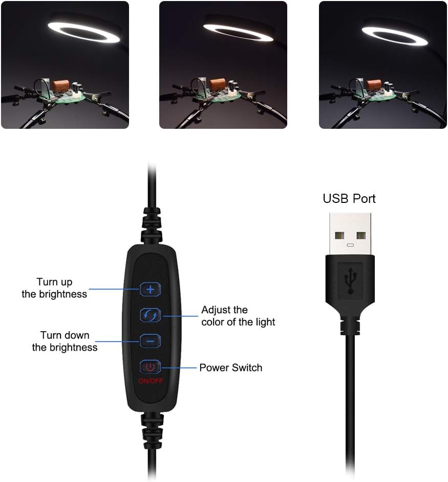 Aiutante HM-6 a 6 bracci lampada d'ingrandimento a LED molto fle