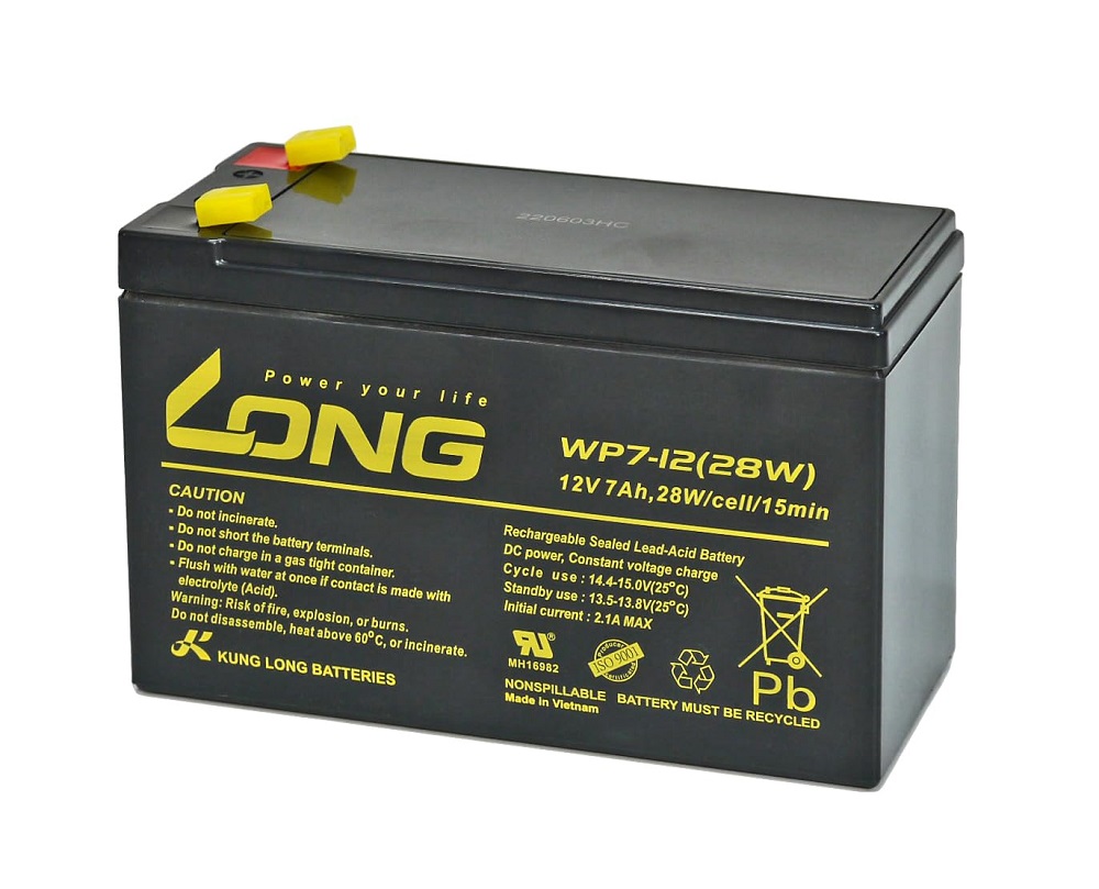 Batteria al piombo Long 12Volt 7,5Ah 4,75mm
